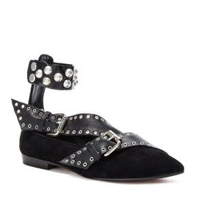 Isabel Marant Suede Linzy Eyelet Flats